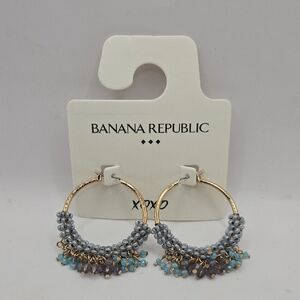 Banana Republic Gold and Purple Beaded Earrings